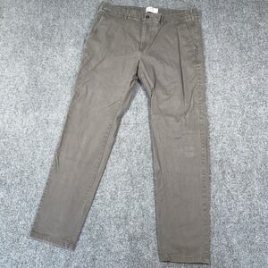 M&S‎ Slim Fit Chino Pants Men's 36x32 Gray Preppy GUC Casual Performance Blend